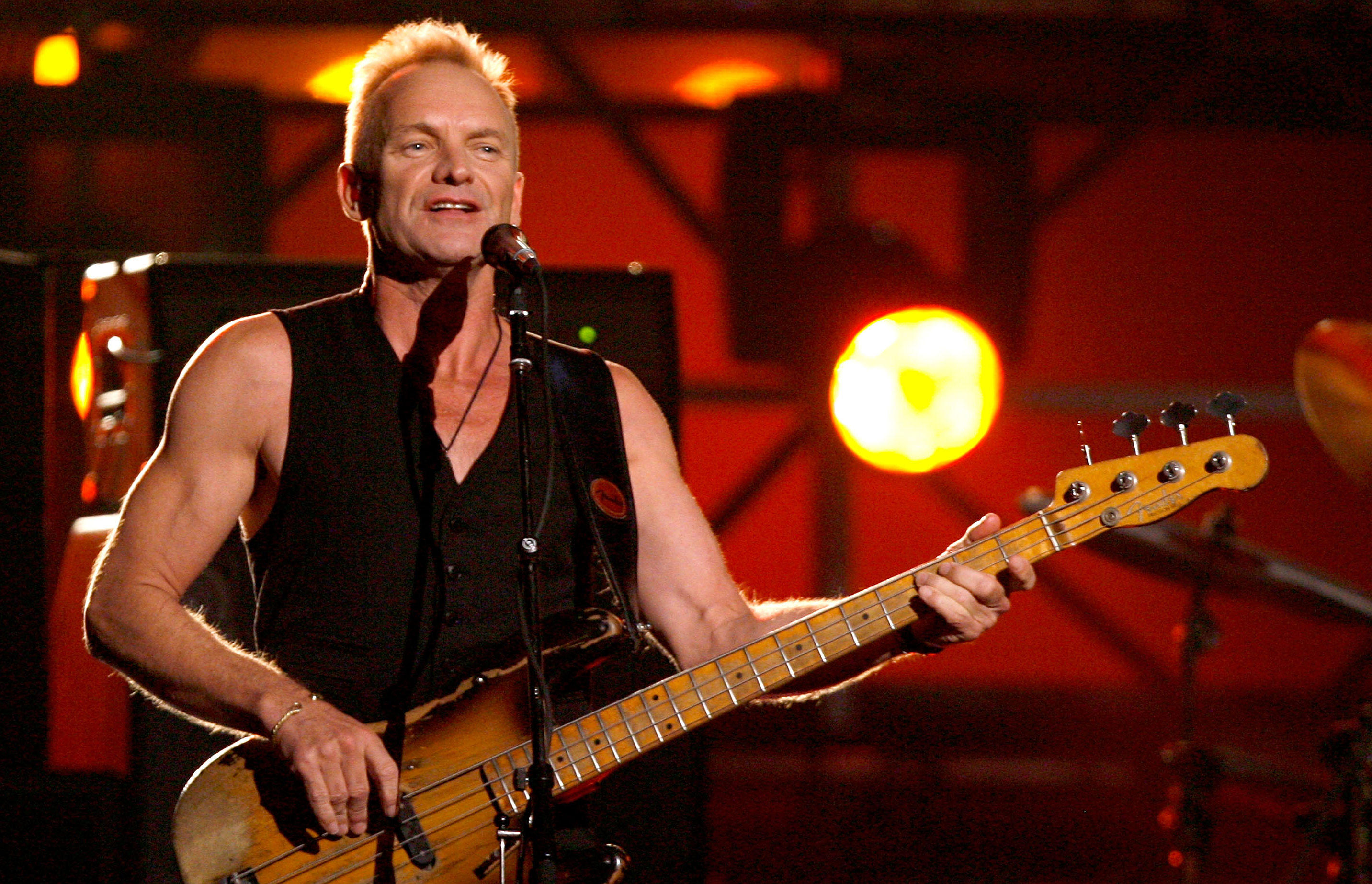 LOS ANGELES, CA - FEBRUARY 11: Musician Sting performs "Roxanne" onstage with the band The Police opening the 49th Annual Grammy Awards at the Staples Center on February 11, 2007 in Los Angeles, California. (Photo by Kevin Winter/Getty Images)