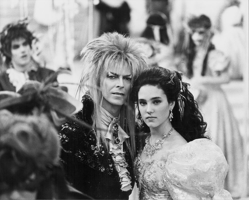 Actors David Bowie and Jennifer Connelly in a scene from the movie 'Labyrinth', 1986. (Photo by Stanley Bielecki Movie Collection/Getty Images)