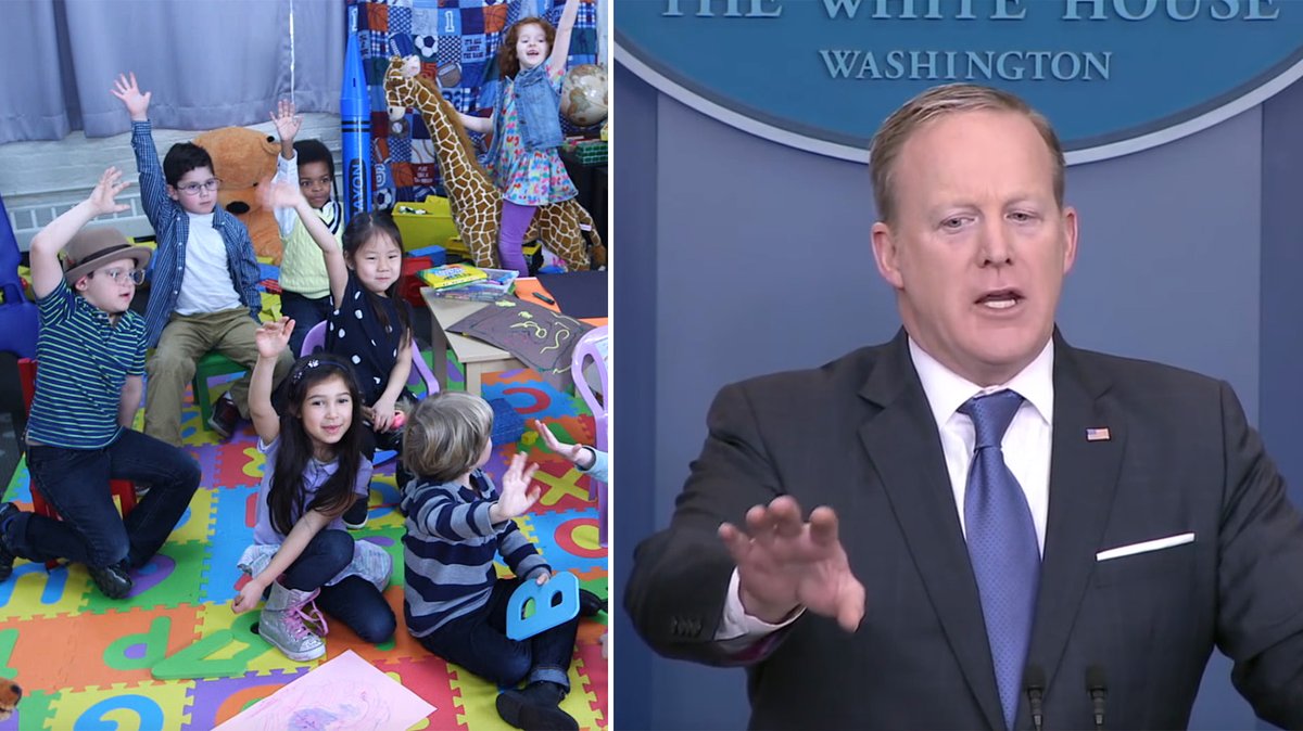 Die Sendung „The Daily Show“ hat den Pressesprecher der US-Regierung kurzerhand in den Kindergarten deportiert.