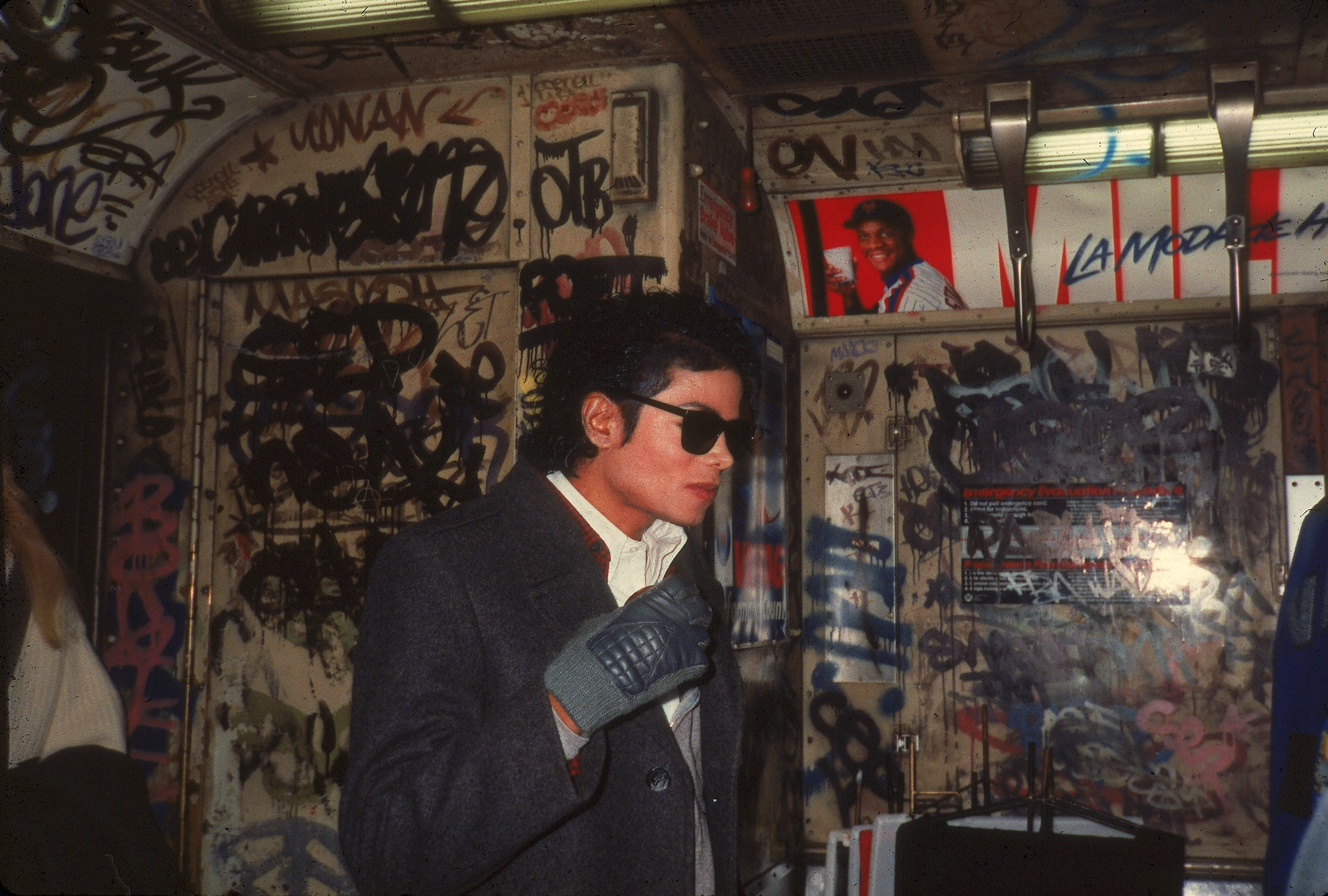 Michael Jackson beim Dreh des Musikvideos zu seinem Song „Bad“ 1986.