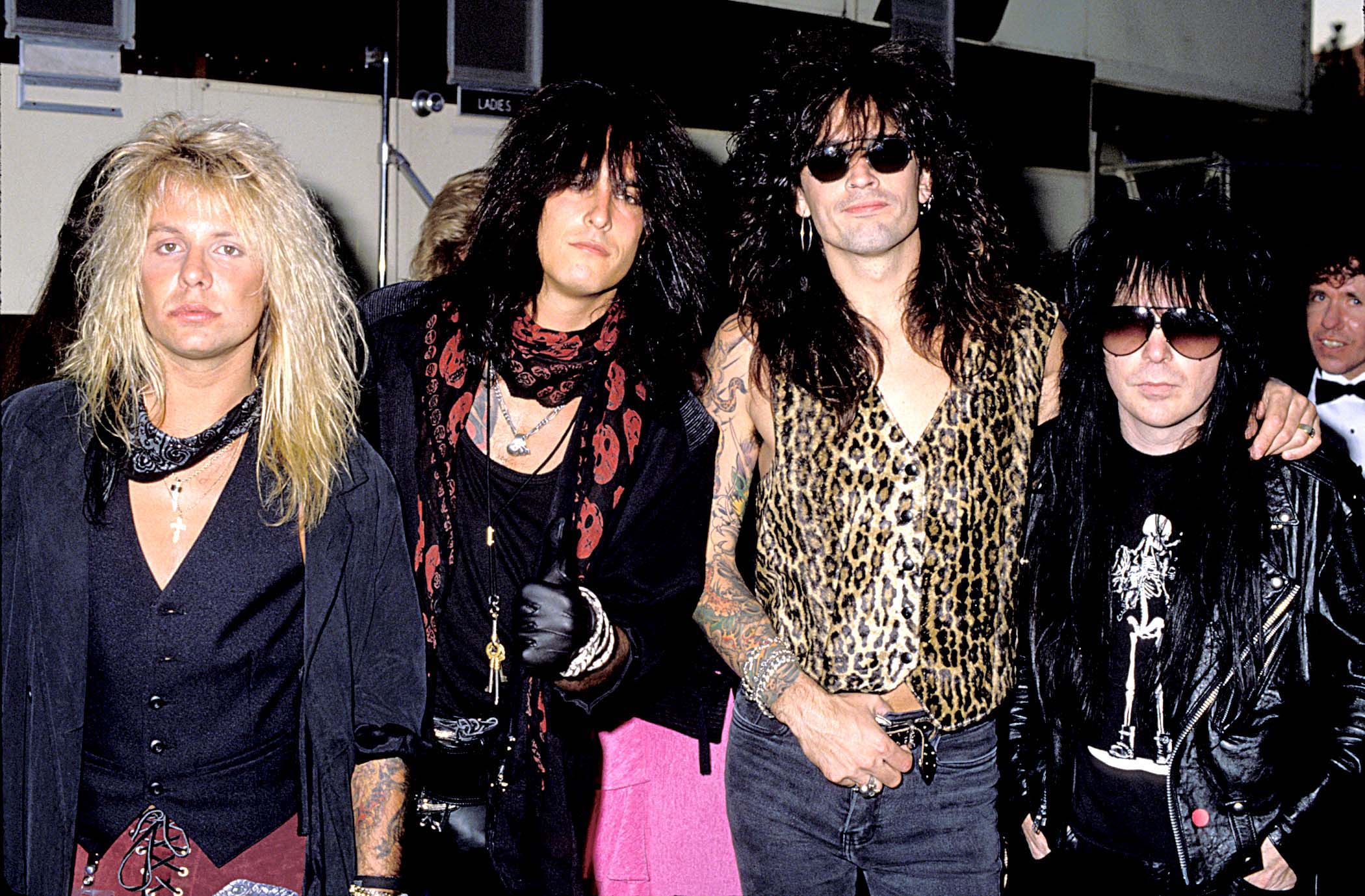 Mötley Crüe: Vince Neil, Nikki Sixx, Tommy Lee und Mick Mars bei den MTV Video Music Awards 1989