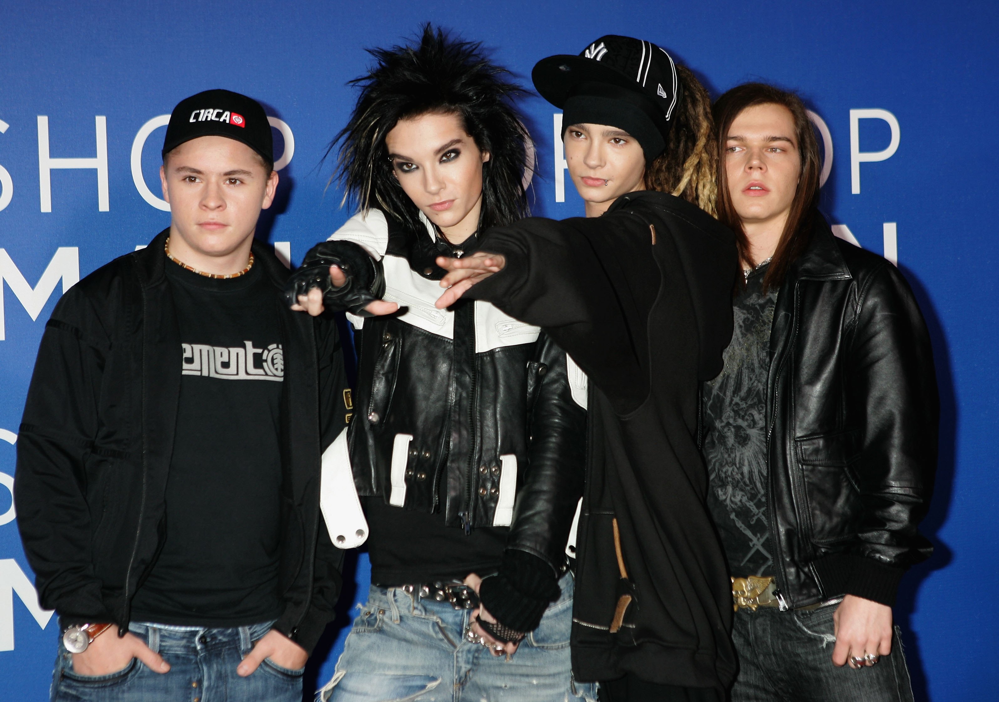 Tokio Hotel im Jahr 2006: Georg Listing, Bill Kaulitz, Tom Kaulitz und Gustav Schaefer bei den World Music Awards in London