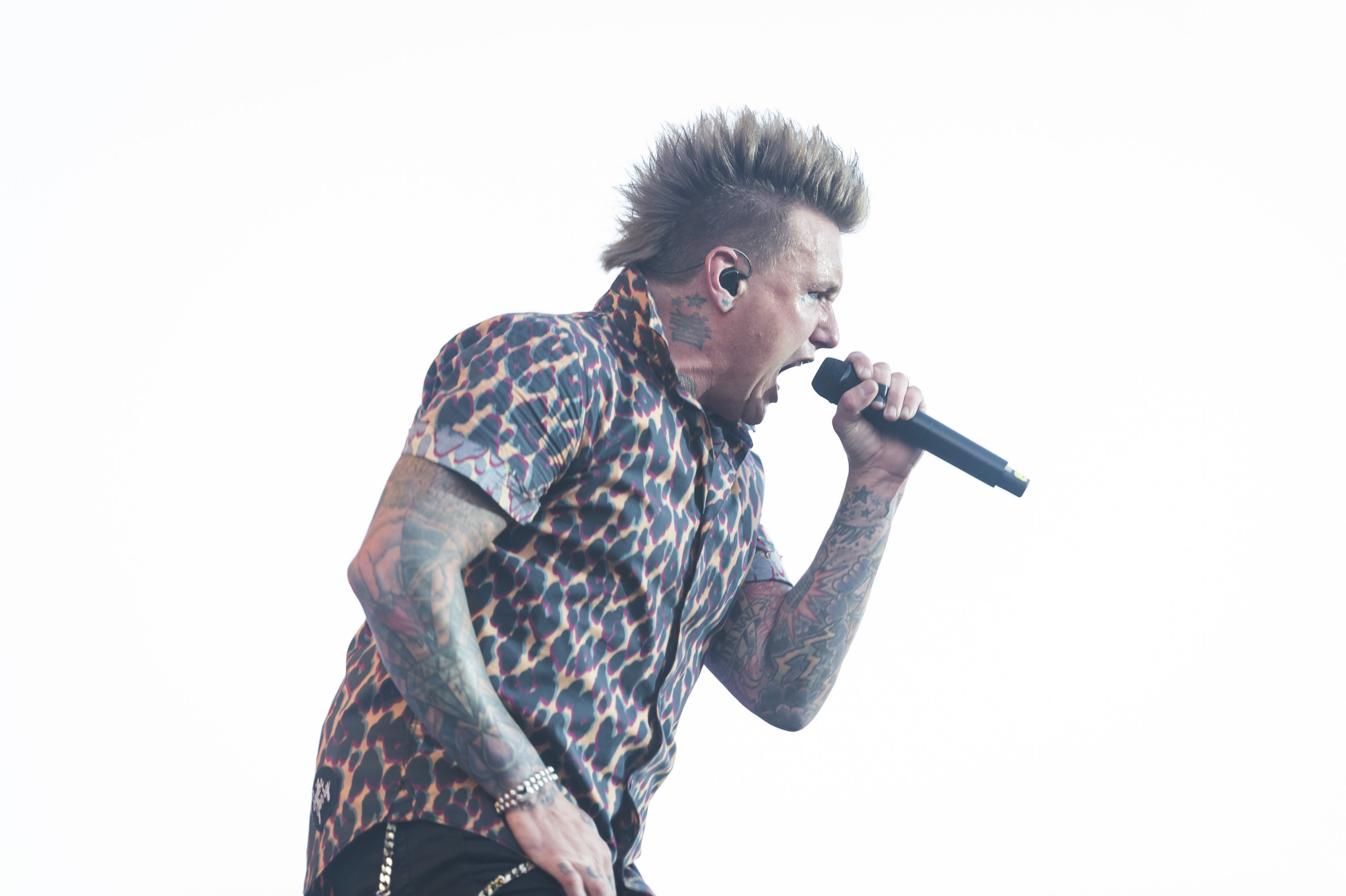 Papa Roachs Sänger Jacoby Shaddix im Juni 2019 auf einem Festival in Madrid