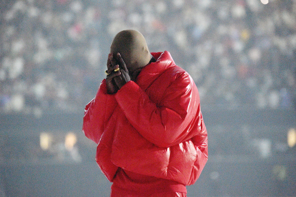 Kanye West auf dem Listening-Event zu DONDA in Atlanta, 2021.