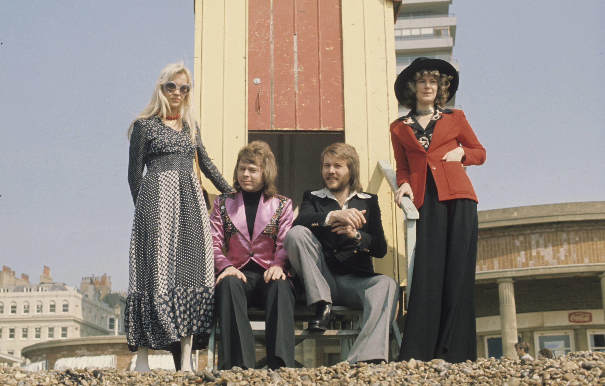 ABBA, 1974 in Brighton, England. (Foto von Anwar Hussein/Getty Images)