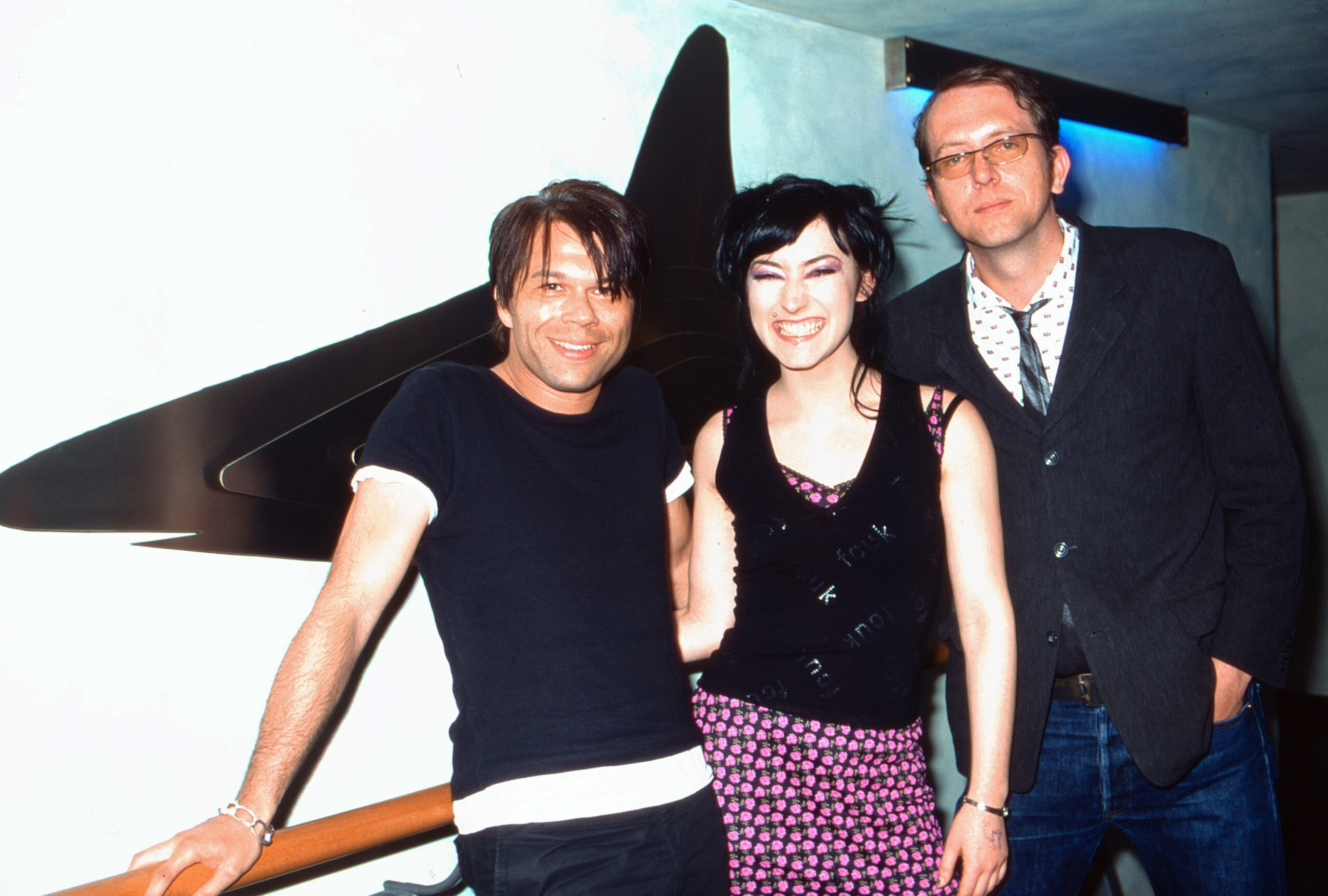 Markus Kavka, Charlotte Roche und Rocco Klein bei der „VIVA Zwei Party“ in Hamburg, Deutschland 1999.