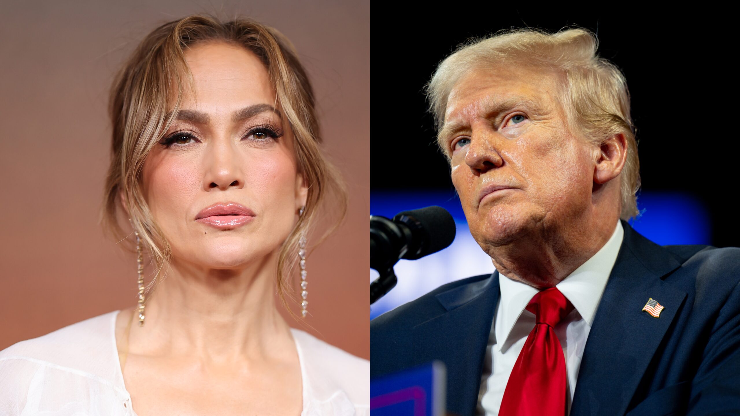 Jennifer Lopez (l.)/Donald Trump (r.)